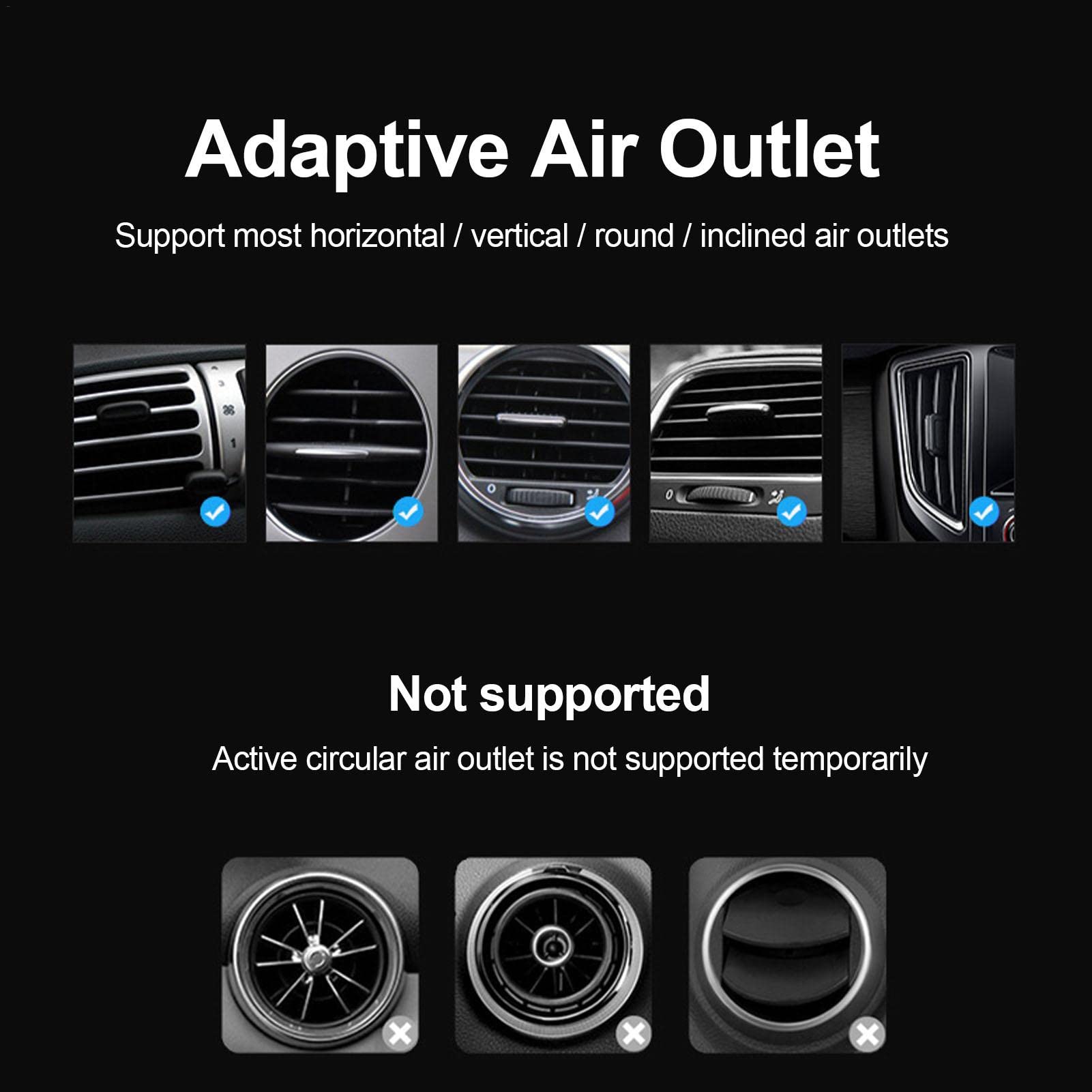10 pezzi Supporto per telefono da auto - Supporto per telefono da auto - Clip per bocchetta 'aria Supporto per smartphone da auto, stabile a sei ganasce di bloccaggio a 360° | auto - Clip per bocchetta 'aria Supporto per smartphone da auto, stabile a gana