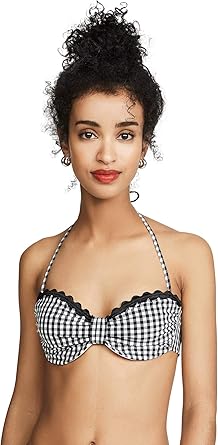 Black gingham bikini top Clearance
