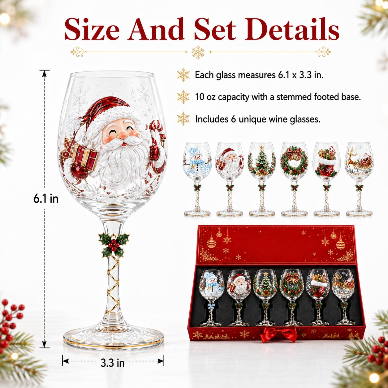 Set confezione regalo collezione calici da vino, 6 pezzi