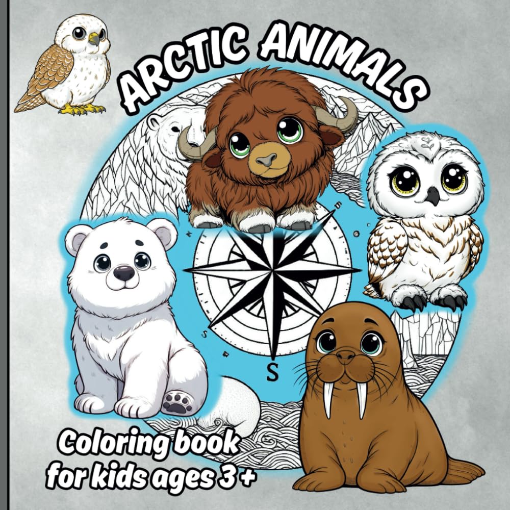 Cute Animals from the Arctic Circle: Learn the names of animals and where they are from as you color.