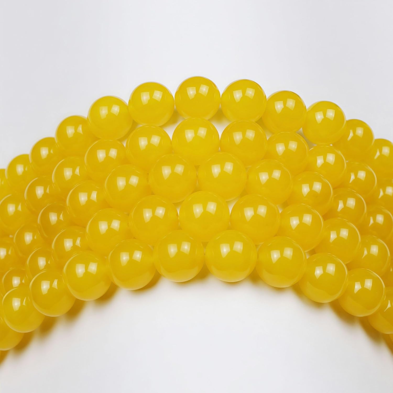 MJDCB Natural Yellow Jade Round Loose Beads for Jewelry Making DIY Bracelet Necklace (6mm) - Image 6