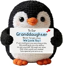 HULALA To Our Granddaughter Gifts From Grandparents For Granddaughter Birthday Christmas Graduation Gift Handmade Crochet Penguin With Card Decoration Ornament Keepsake Presents