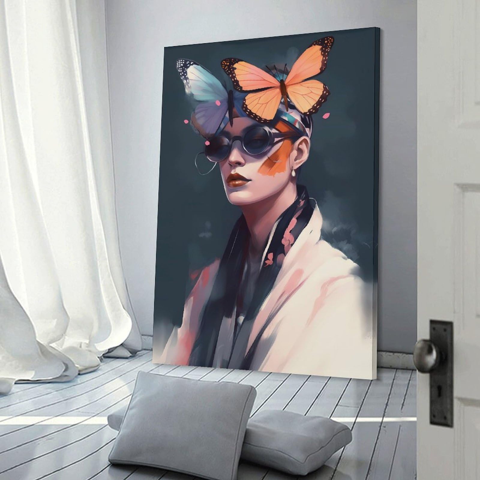 Junmoney Butterfly Hip Home Decor Wall Art, 16x24inch(40x60cm), for New Homes, Bedrooms Or Workspaces, Gift Idea for Housewarming And Birthdays