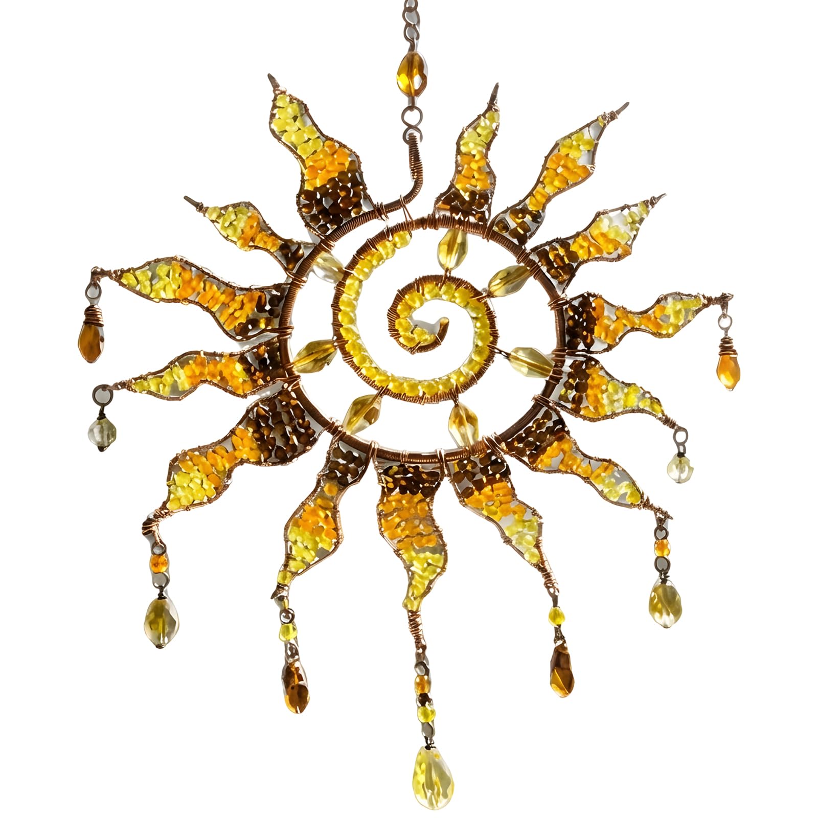 Spiral Sun Suncatcher, Acrylic Stained Glass Suncatcher with Crystal Pendant, Prism Effect Sun Catchers for Windows, Rainbow Maker Hanging Ornament, Handcrafted Pendant for Garden Balcony Home Decor