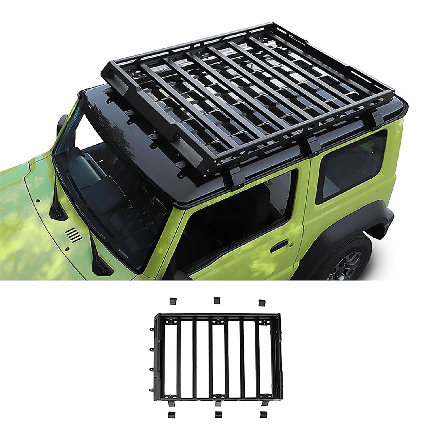 HEYCE Accesorios para Techo de Coche, portaequipajes para Suzuki Jimny 2019 2020, Bastidores de Almacenamiento de Aluminio Portaequipajes Portaequipajes de Transporte Accesorios para automóviles