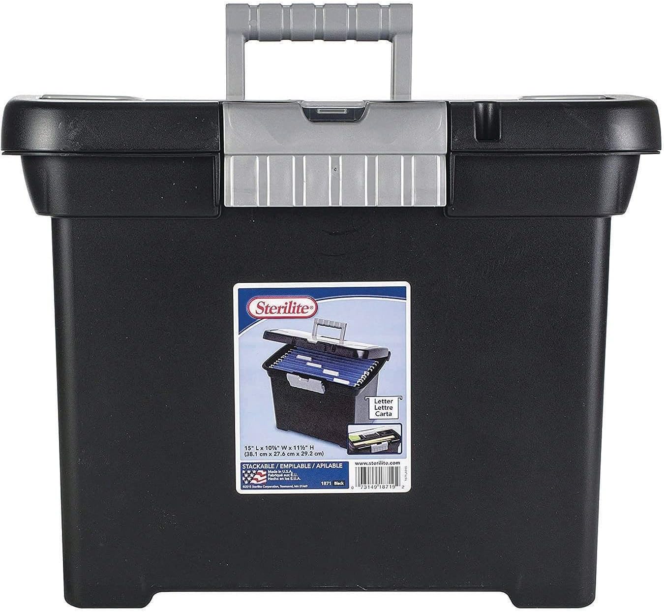 STERILITE Portable File Box, Black (ST1871-9004)