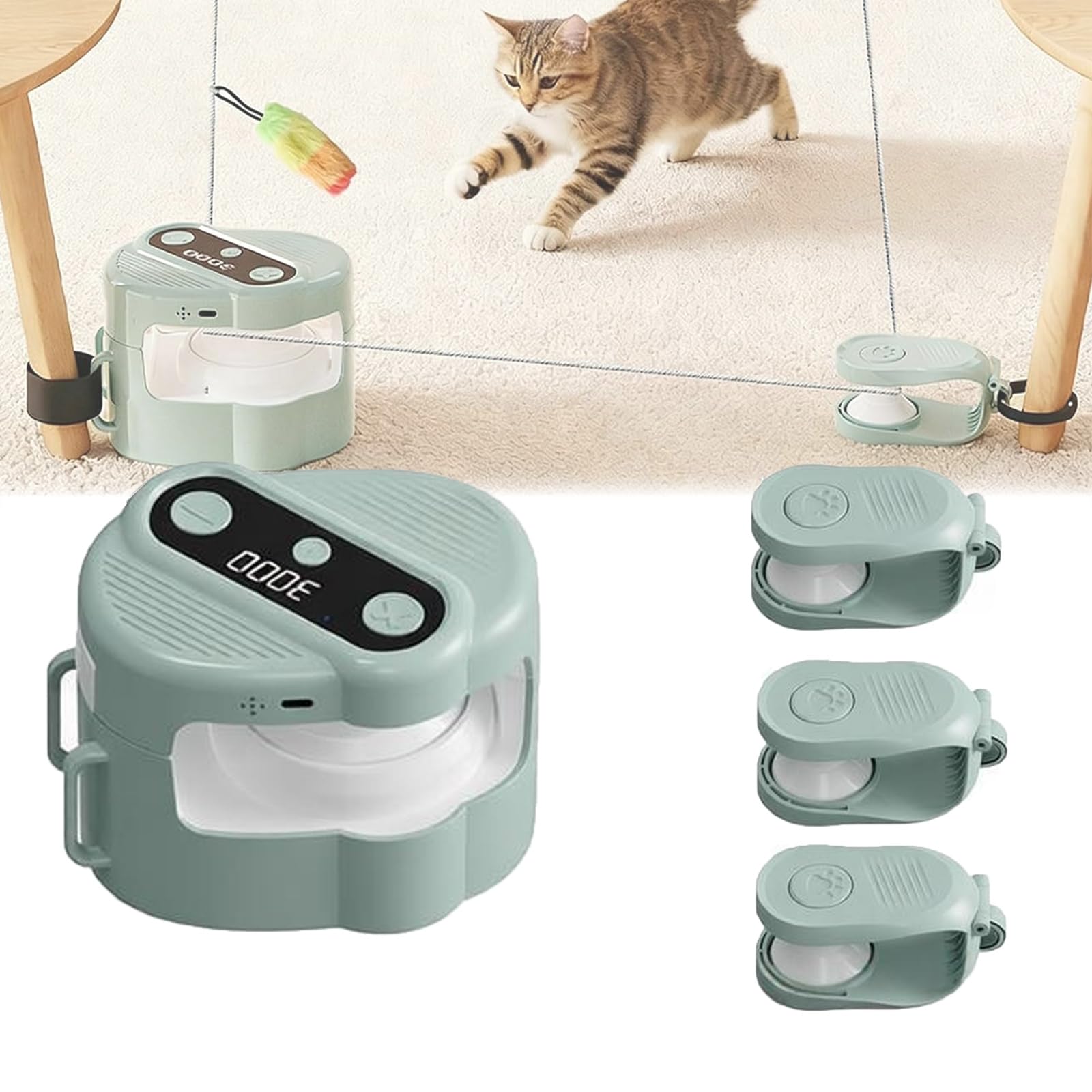Juguete Interactivo de persecución para Gatos, Juguete eléctrico Interactivo para Gatos con Control Remoto, 2 Modos de fijación y 4 velocidades, para Que Gatitos y Cachorros aburridos jueguen
