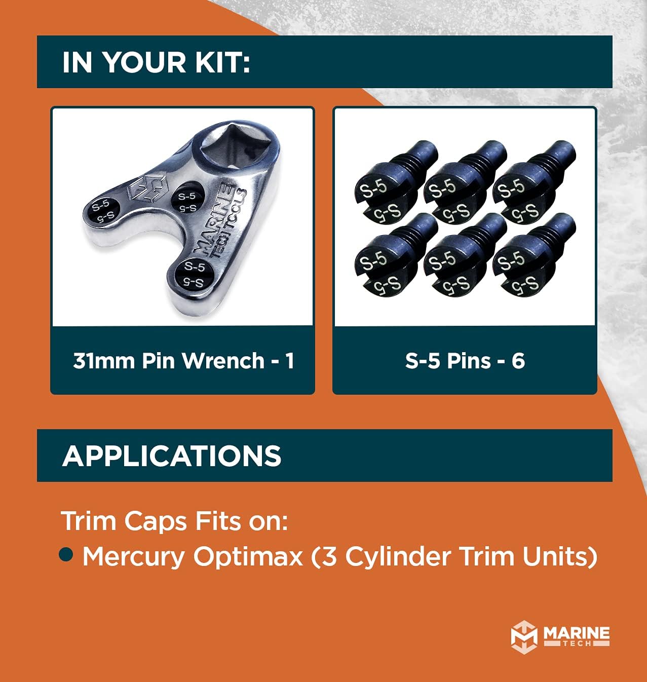 Uр Tо 40% оƒƒ Marine Tech Tools Pin Wrench AMT0021 - 31mm x 5mm Pin Wrench with S-5mm Pins - Fits on Mercury optimax (3 cylinder trim units)