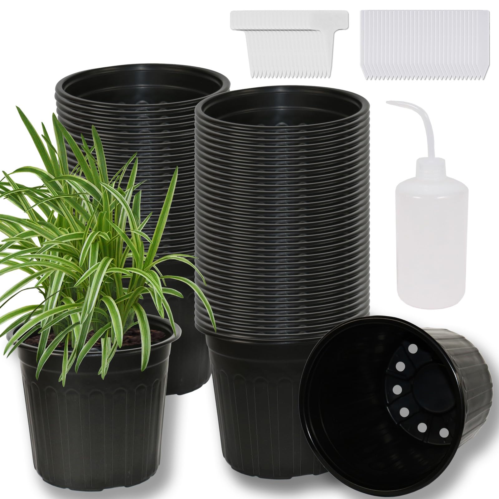 Amazon.com: Niiiice 60-Pack 2 Gallon Flexible Plastic Plant Pots