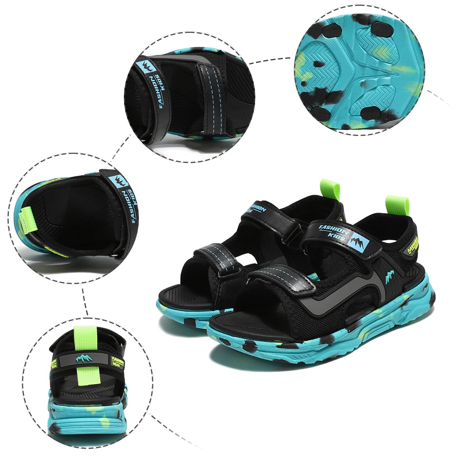 Sandalen für Jungen Kinder Sommer Strand Sandaletten Outdoor Sportsandalen Leicht Sommerschuhe Bequem Barfußsandalen Weiche Sohle Lässige Kindersandalen Wandern Trekkingsandalen Badesandalen