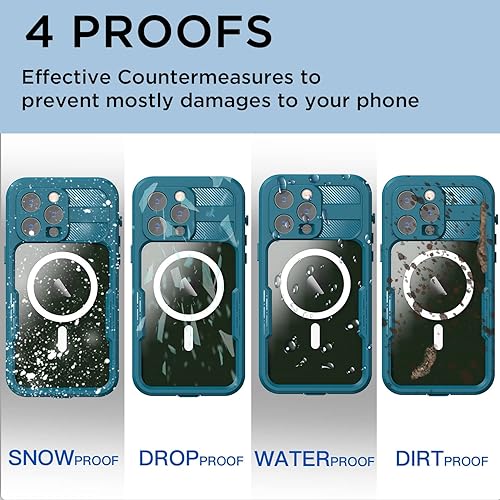 Miniatura 9 de AICase Funda impermeable para iPhone 14 Pro Max (6.7 pulgadas) con MagSafe a prueba de nieve, polvo y golpes, protección de cuerpo completo con