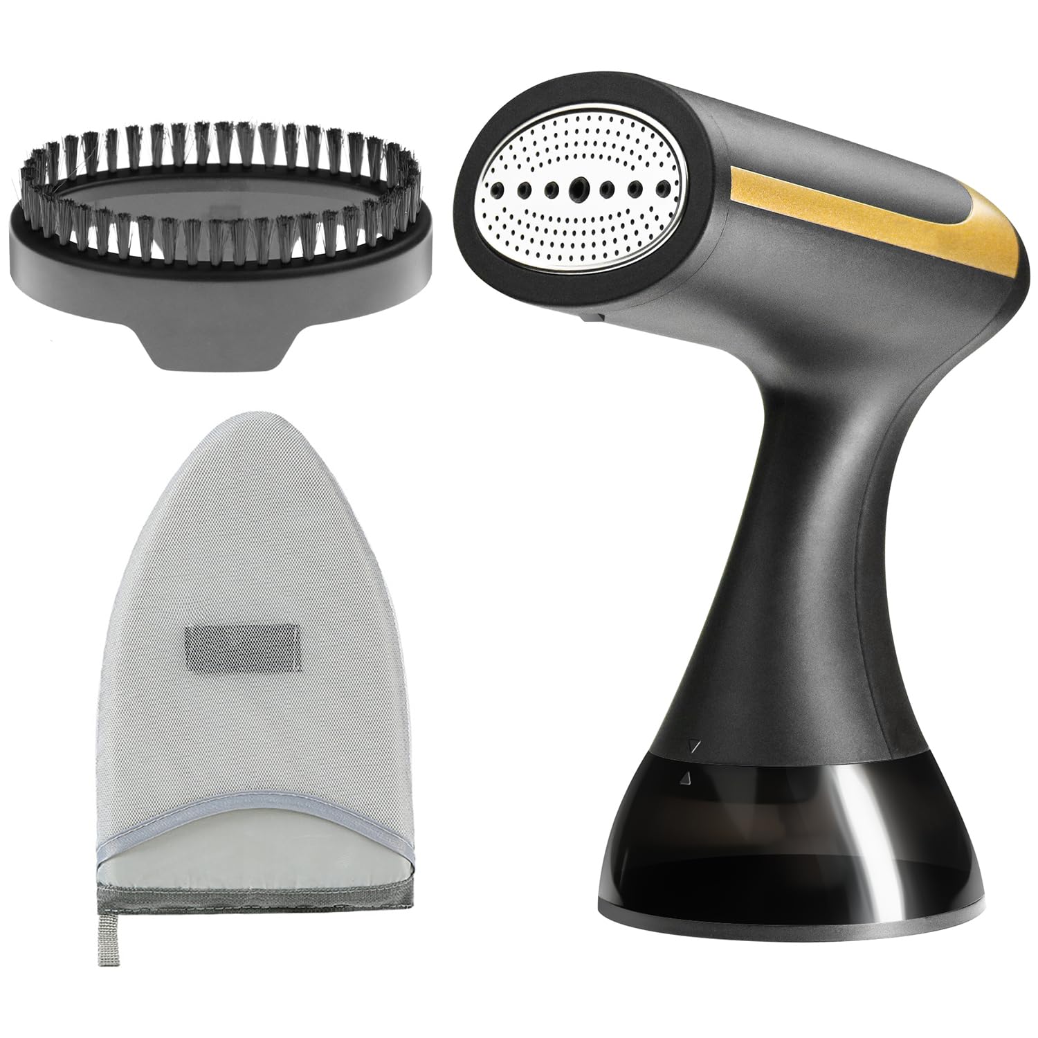 NIBEMINENT Clothes Steamer,15S Fast-Heat 1500W Garment Steamer,Handheld Steamer 2 Steam Settings,Portable Steamer With 350ML Detachable Water Tank & 2M Line & Steamer Special Gloves, black(JD-47)