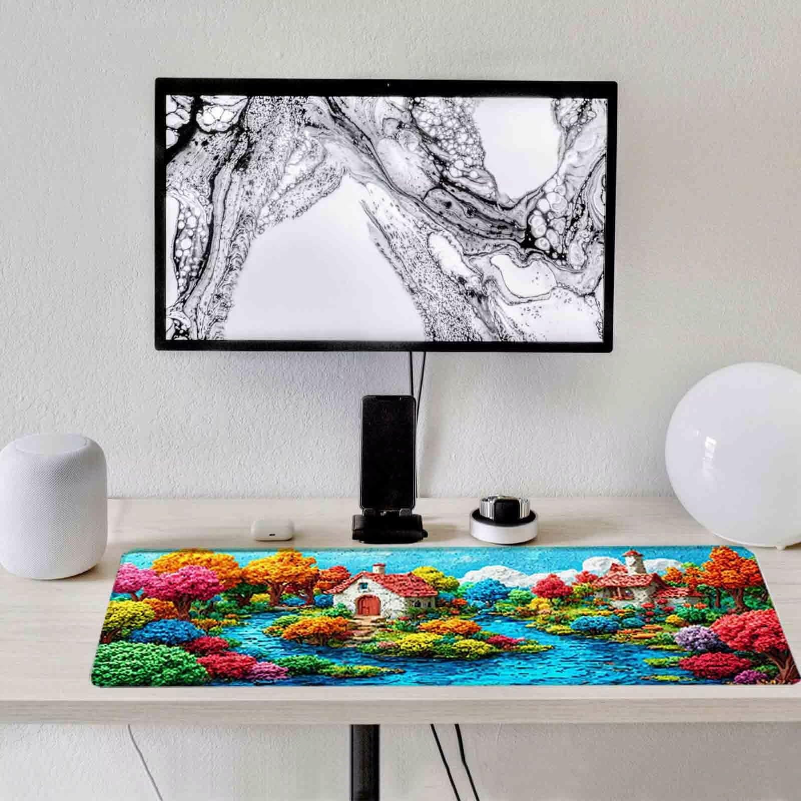 Podkładka pod mysz XXL 1000 x 500 mm niebieska podkładka pod mysz miejską antypoślizgowa gumowa podkładka do gier, akcesoria biurowe, podkładka pod mysz o wysokiej precyzji i szybkości do komputera