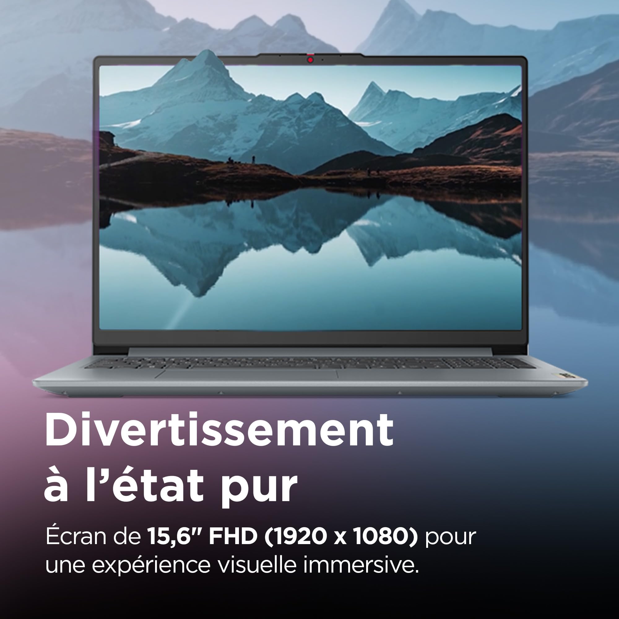 Lenovo IdeaPad Slim 3 15IAN8 - Ordinateur Portable 15.6'' FHD (Intel Celeron N100, RAM 4Go, UFS 3.1 128Go, Intel UHD Graphics, Windows 11 Home en Mode S) Clavier AZERTY Français - Gris