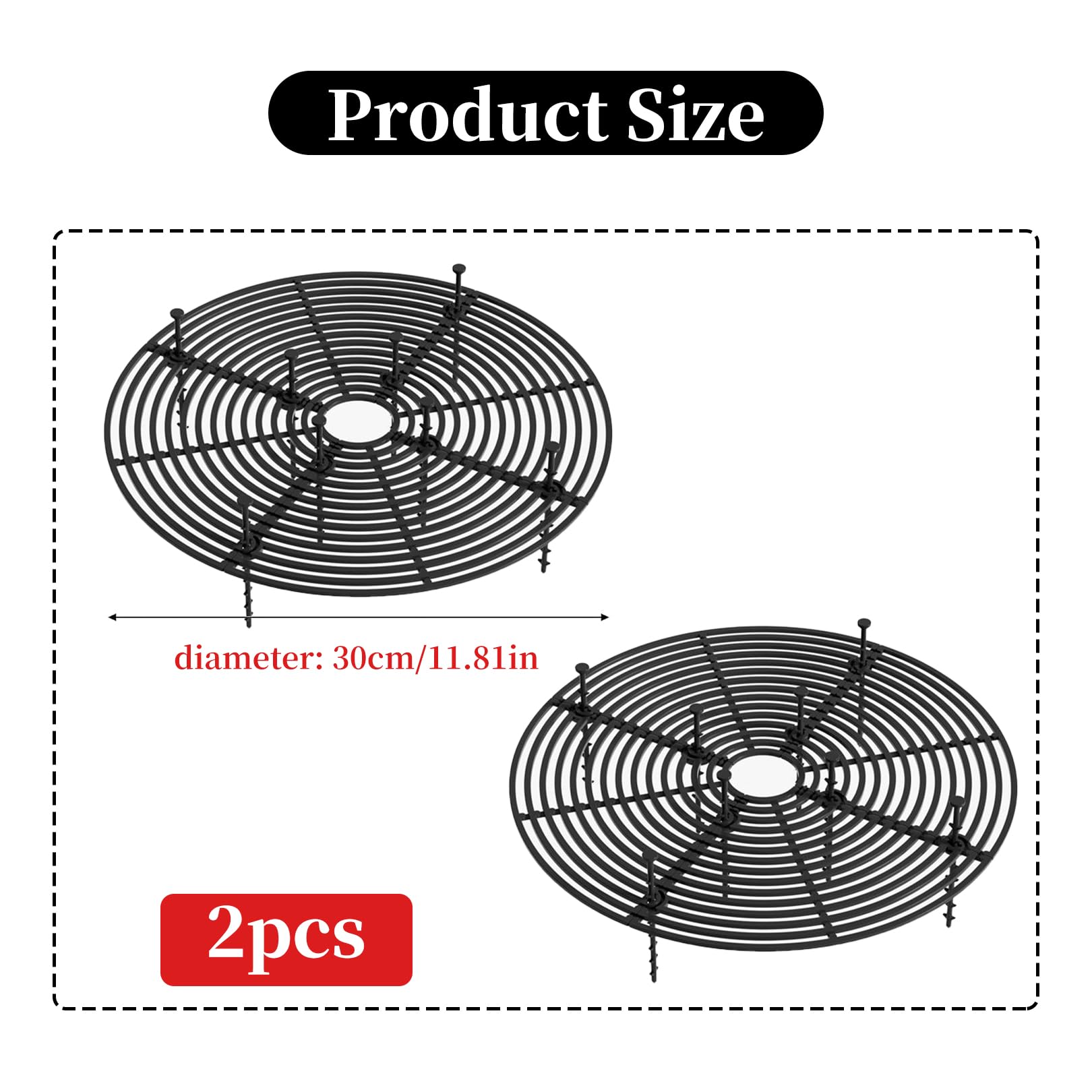 Lot de 2 grilles de protection pour pots de fleurs, chats, protection des pots de fleurs, grille de protection pour pots de fleurs, plantes victimes découpables, pour la protection des enfants et des