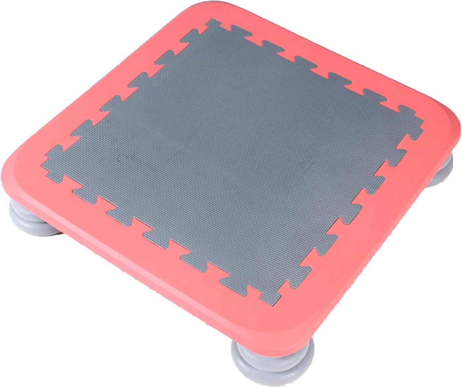 TXTC Camas Elasticas para Niños, Almohadilla De Pies Suave, Grueso Y Duradero, Trampolin Interior para Niños, Equipo De Fitness De Trampolín para Niños Cuadrados (Color : Red)