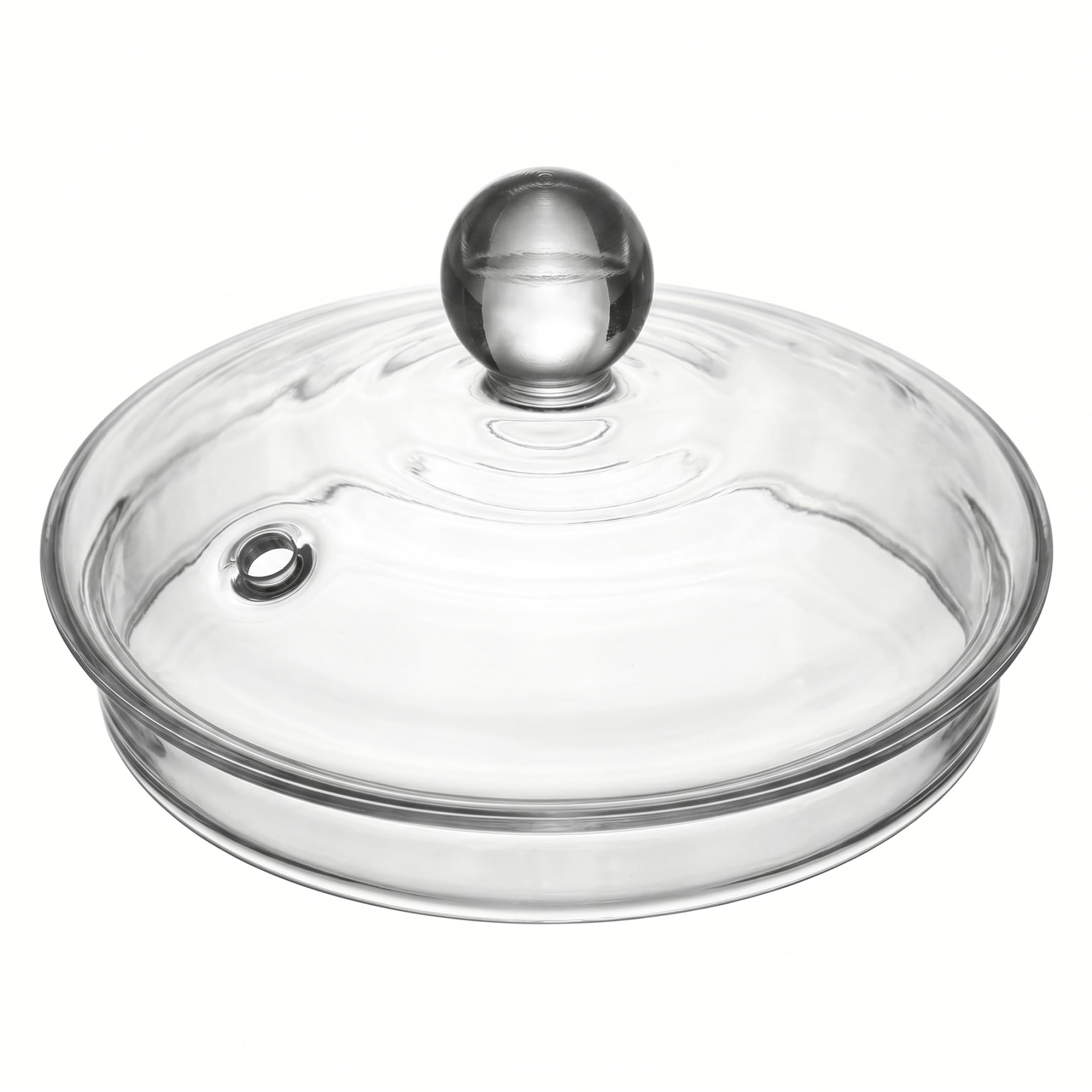 Wilafury Glass Teapot Lid Replacement, Handcrafted High Borosilicate Glass Lid with Vent Hole, Reusable Teapot Cover for Drink Water Bottles, White