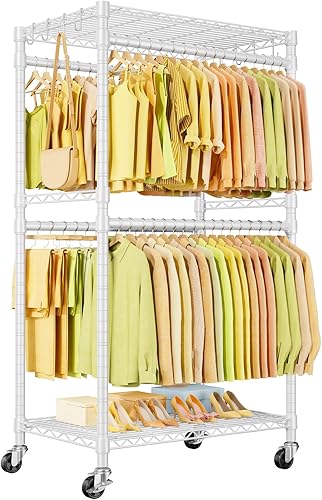 Miniatura 13 de P4 Plus - Perchero resistente para colgar ropa, percheros independientes con ruedas, perchero portátil de 45 pulgadas de ancho x 20.5 pulgadas de