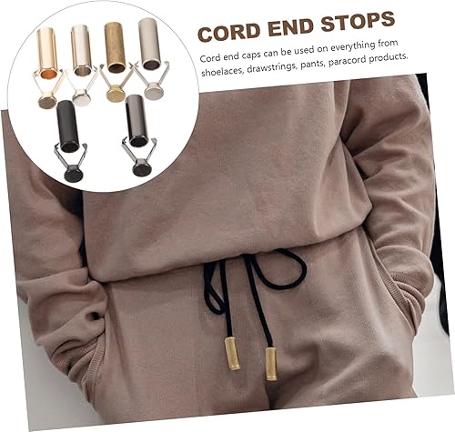 Miniatura 4 de CHILDWEET 24 tapas de metal para cordones de zapatos, pantalones de repuesto para fabricación de joyas y proyectos de bricolaje, tapón seguro,