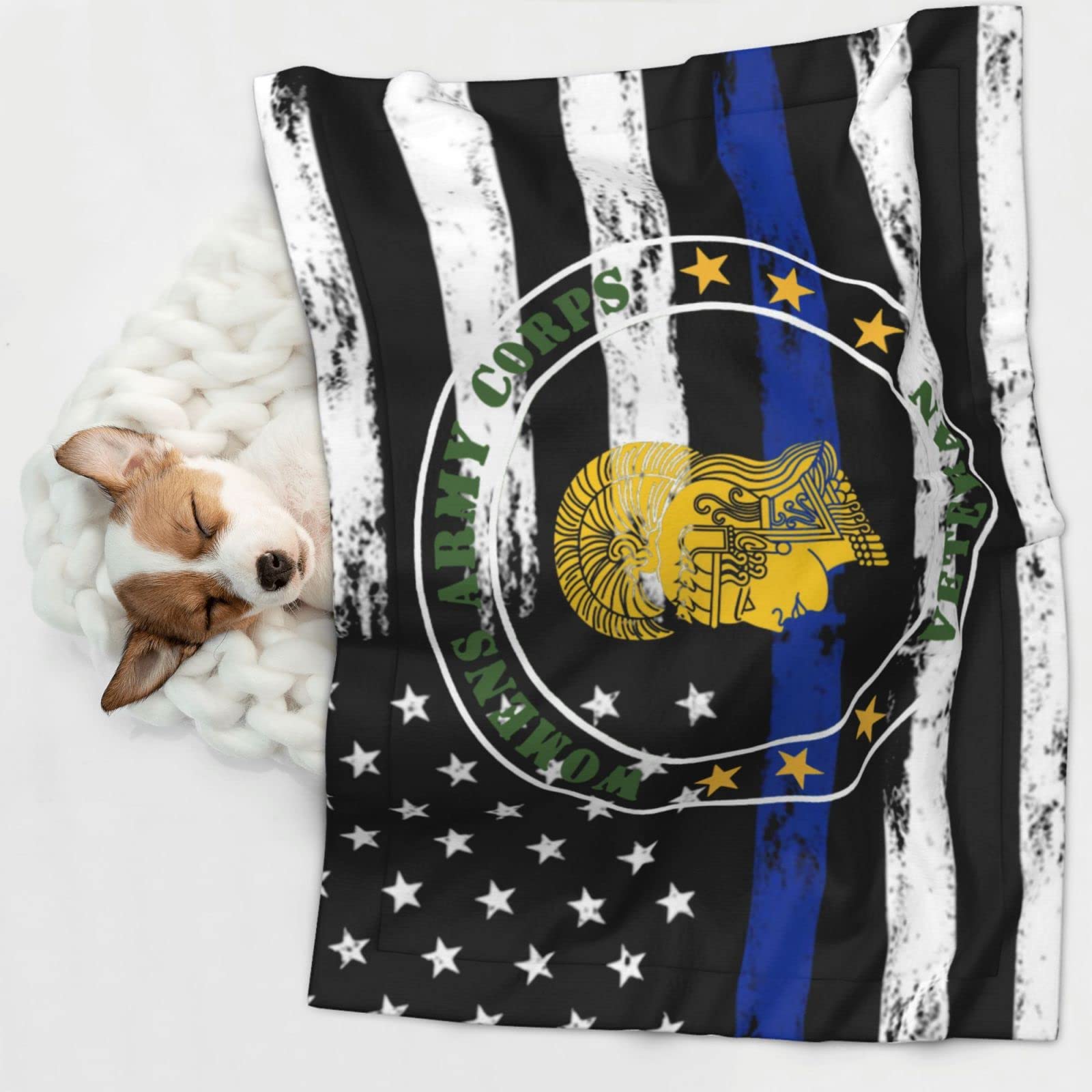 Womens Army Corps Veteran Soft and Cozy Pet Blanket for Dogs and Cats - Versatile and Comfortable Medium