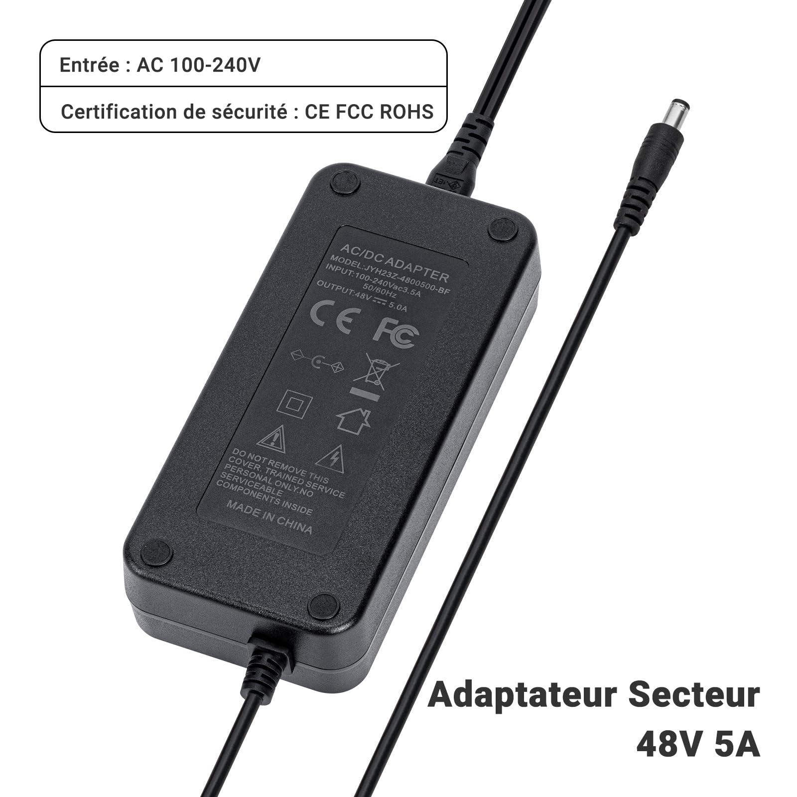 Fosi Audio 48V 5A Alimentation Adaptateur pour Home Audio Bluetooth Récepteur Stéréo Amplificateur Mini Hi-FI Classe D Amplificateur Intégré