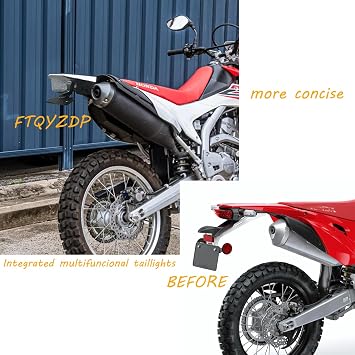 Tail Tidy Kit for CRF250L/CRF250L RALLY(2013-2020) ,CRF250RL(2017-2019). Fender Eliminator Kit equipped License Plate Holder Integrated LED Tail Light, Brake & Turn Signal Blinker(Black shell)