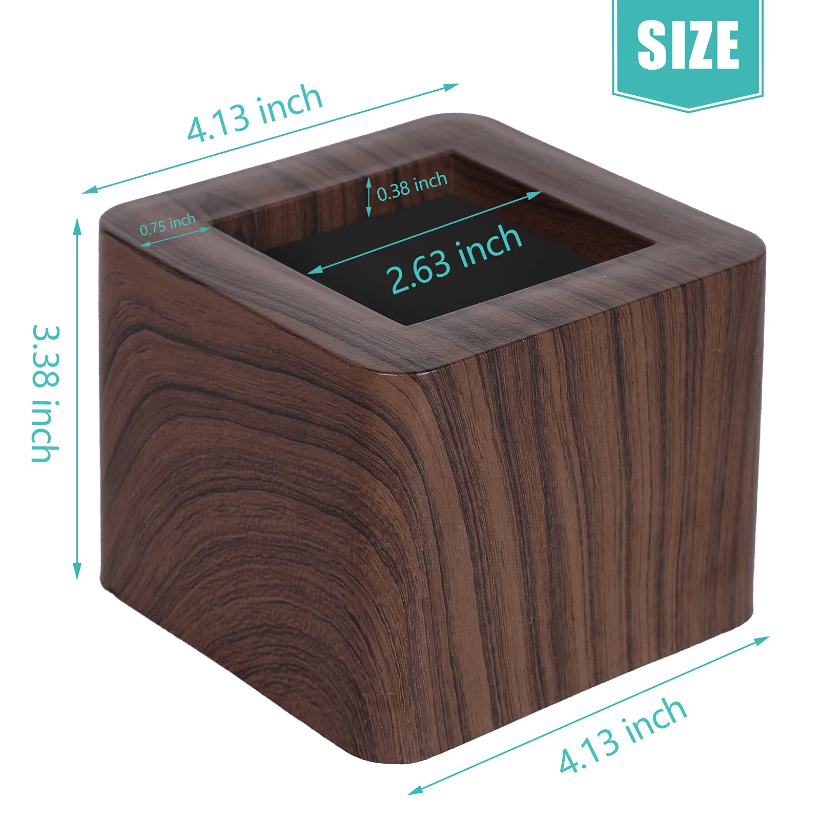 MEETWARM 3" Bed Riser Heavy Duty Furniture Risers Lift Block with Black Walnut Grain Color for Sofa Chair Table, Creates an Additional 3 inch Height or Storage, Set of 4