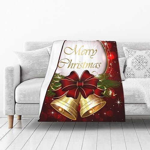 Manta de Navidad con copos de nieve, 40 x 50 pulgadas, suave, ligera, esponjosa, cálida para sofá y todas las estaciones, acogedora colcha