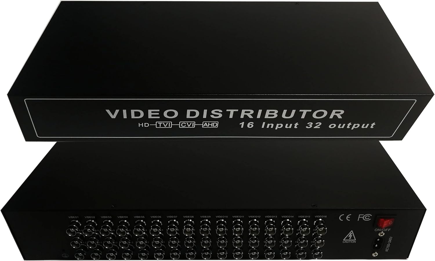 HD CCTV Video Distribution, 16 BNC in / 32 Out, Amplifier, RG59, AHD HD-TVI HD-CVI, 16 Channel Multiplexer
