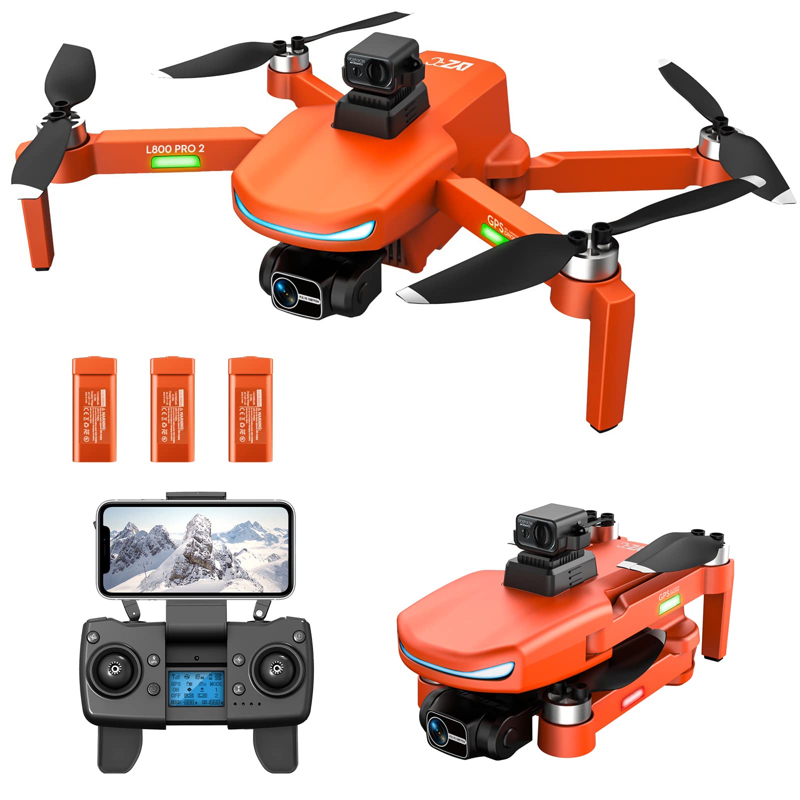 Drone Video con Fotocamera 4K, droni per Adulti, Doppia Fotocamera, Motore brushless, Fotografia di gesti, Volo di traiettoria, librazione della Pressione dell'Aria, Tempo di Volo di 75 minu