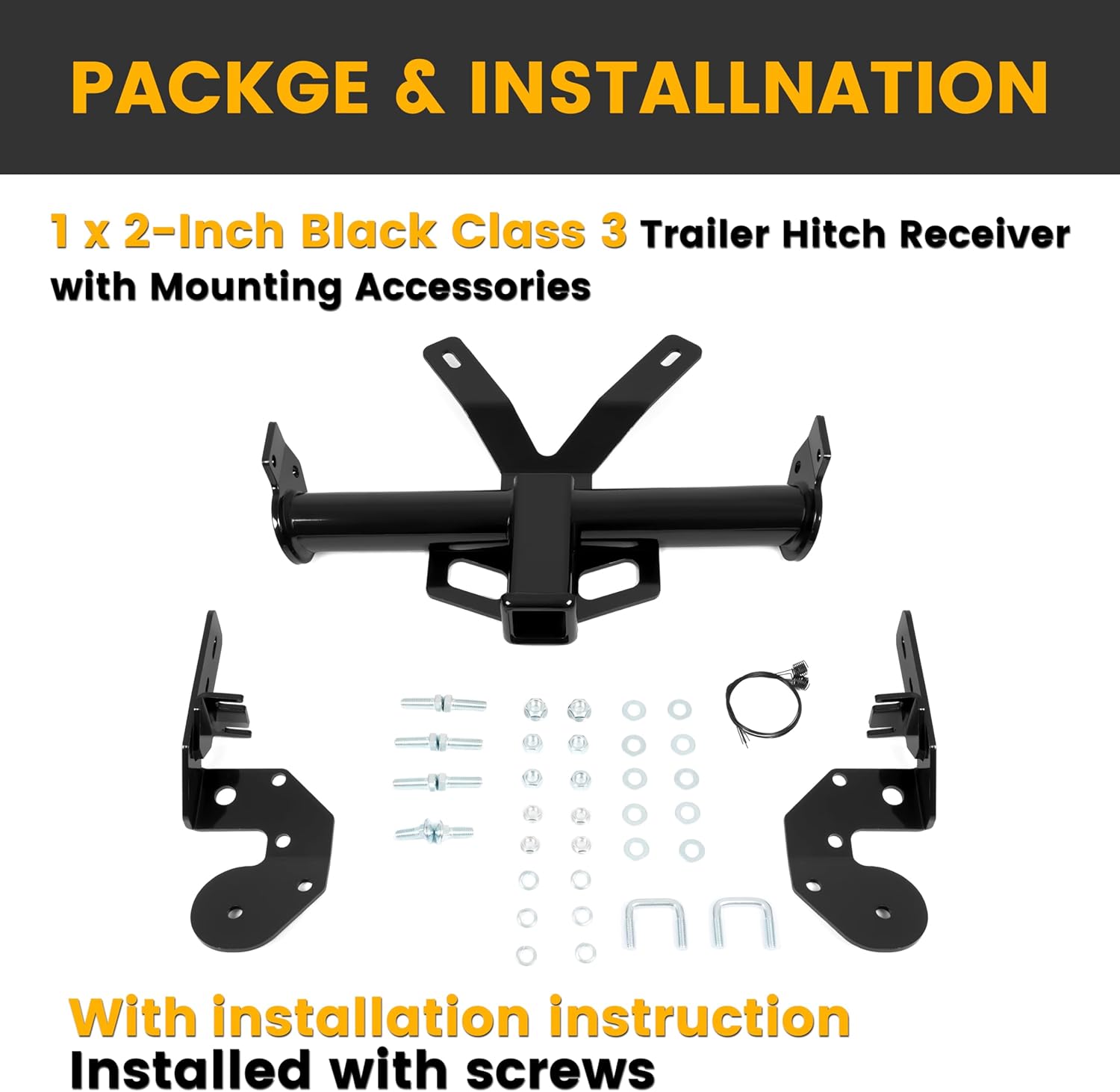 KUAFU 2 Inch Trailer Hitch Compatible with 2009-2017 Audi Q5 Excluding Hybrid / 2015-2018 Porsche Macan Class 3 Towing Hitch