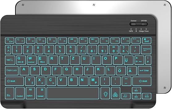 For 10+ Inch Tablets Bluetooth Keyboard with Lighting QWERTZ