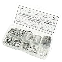 Vista 3 de Kit surtido de arandelas planas M1.6 a M12, acero inoxidable 304, para tornillos M1.6 M2 M2.5 M3 M4 M5 M6 M8 M10 M12