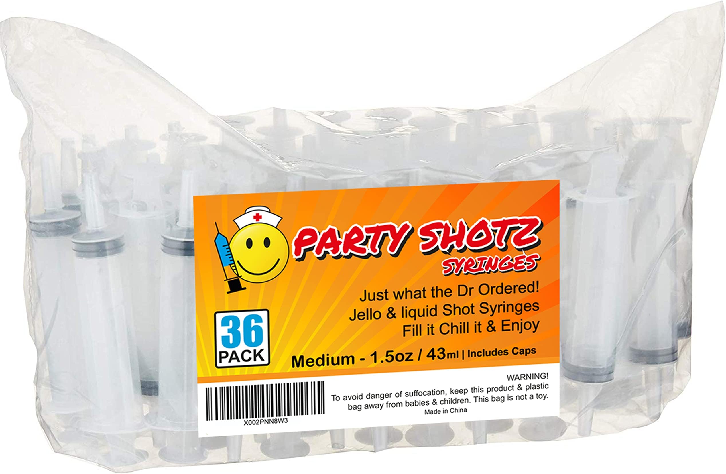 Amazon.com: Party Shotz Jello Shot Syringes (Large 2oz with CAPS ...