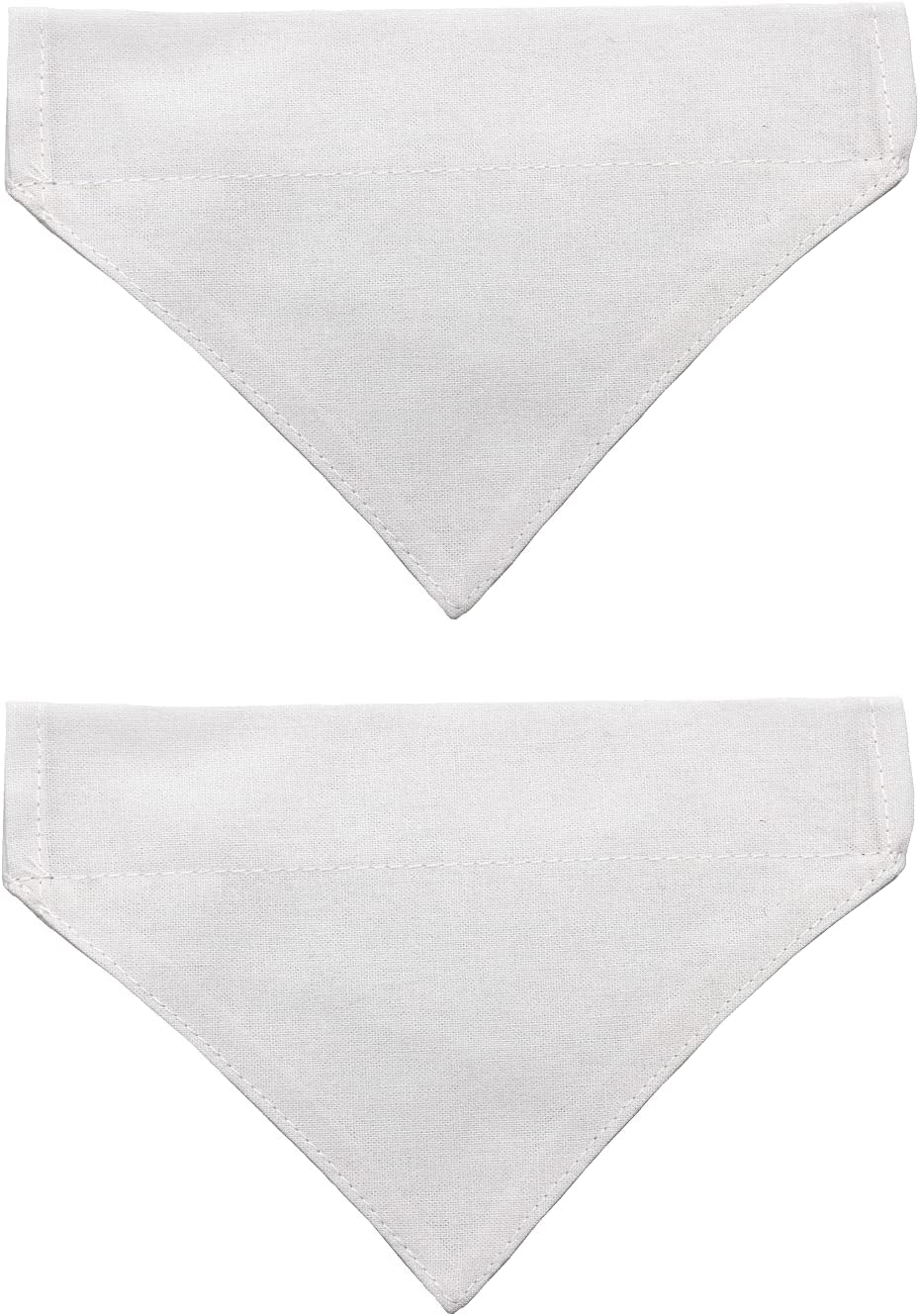 6 Pack Plain White Cotton Dog Bandanas - Simple, Comfortable & Easy To Wear For Small & Medium Dogs