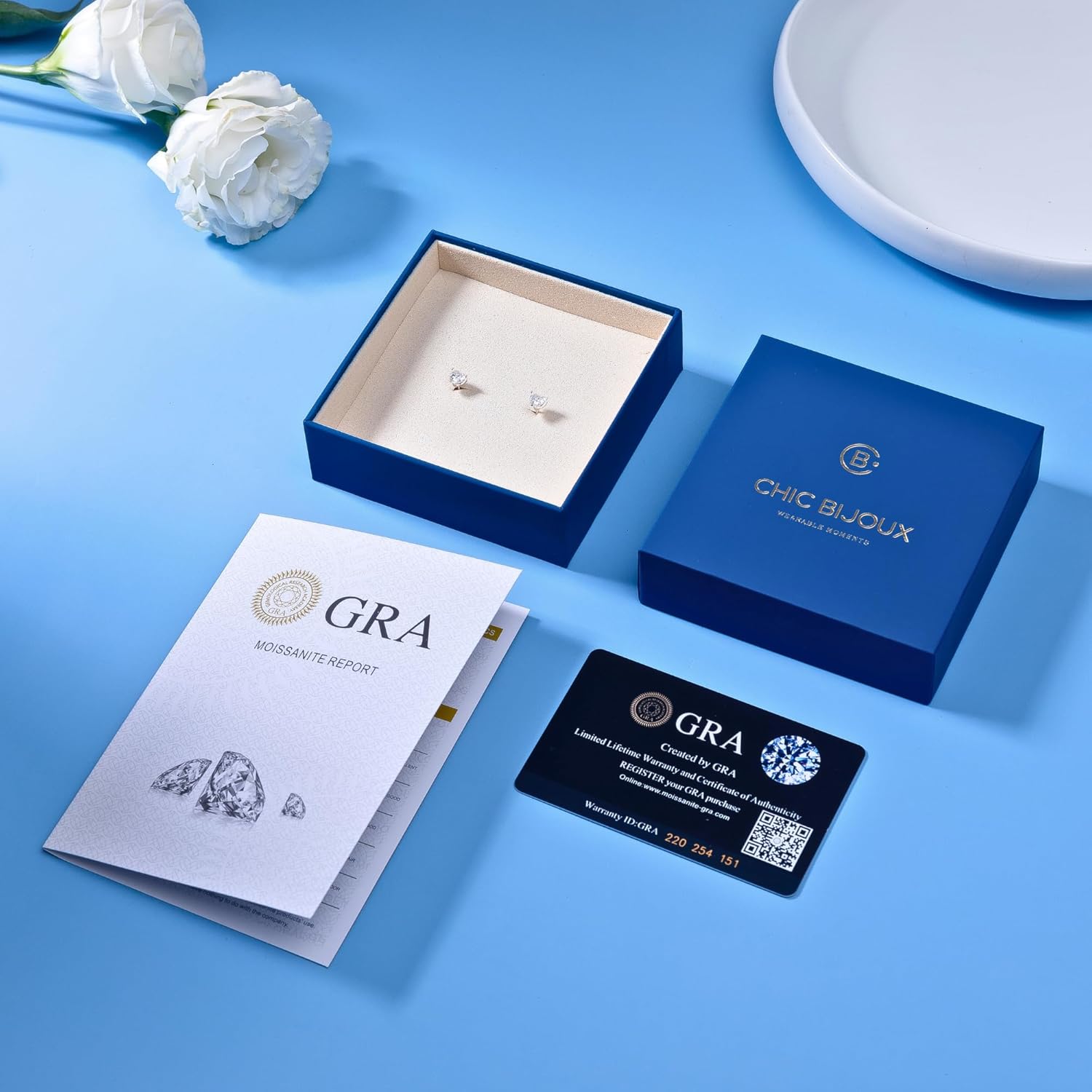 Moissanite Stud Earrings for Women, Silver 925 Screw-Back Earrings, Jewelry Gifts for Women, Size 5.0mm and 1ct/pair - Image 4