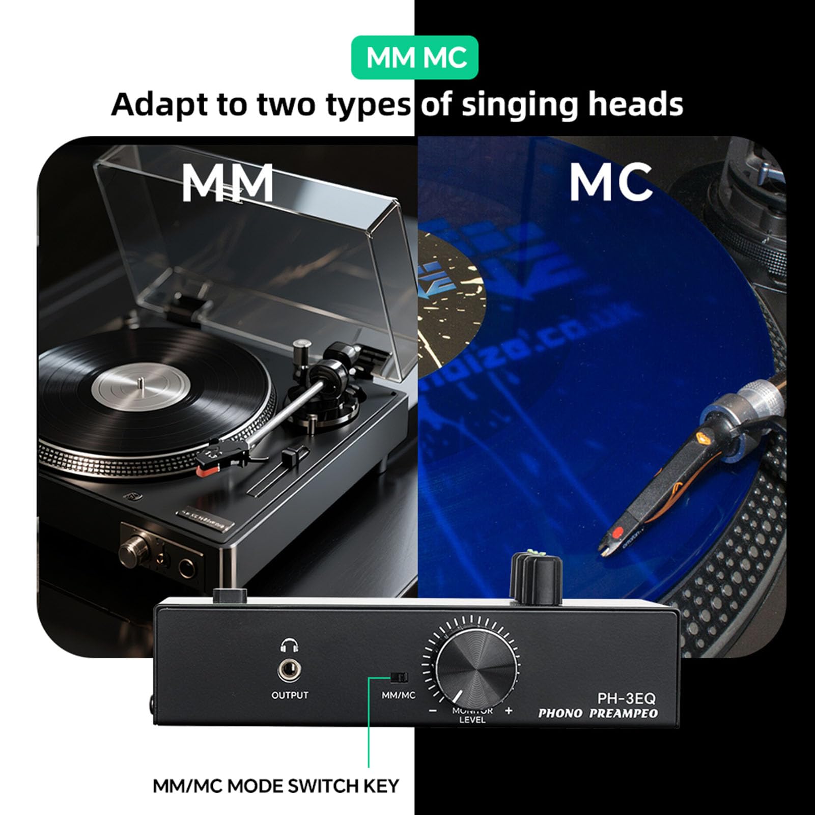 Preamplificatore Phono Mini Stereo XLR 3.5mm Giradischi Amplificatore Segnale Audio Hi-Fi Convertitore