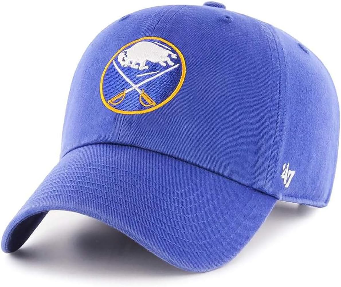 47 NHL Team Color Alternate Primary Logo Clean Up Adjustable Cap Dad Hat, Adult One Size Fits All, Buffalo Sabres - Blue, One size — image 1