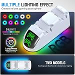 PS5 Controller Charger, Rysker PS5 Charger for PlayStation 5 Dualsense & Edge with RGB Light, Fast PS5 Charging Station with Cable for PlayStation 5 Console
