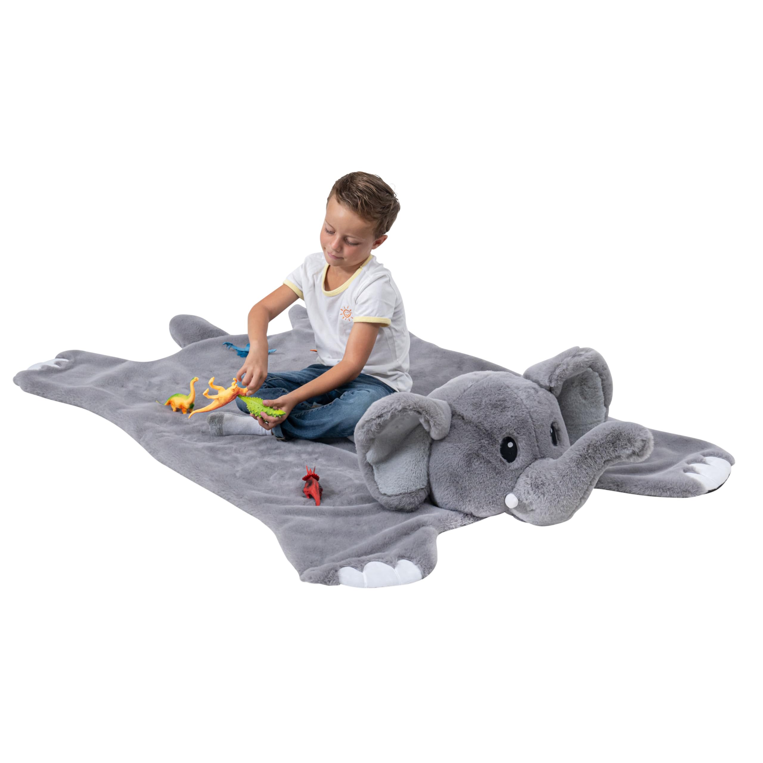 Plush PlushieRugs - Animal Rug for Kids Room, Fluffy Nursery and Fur Kids Rugs for Playroom - Big Large Stuffed Animals Irregular Shaped Rug that