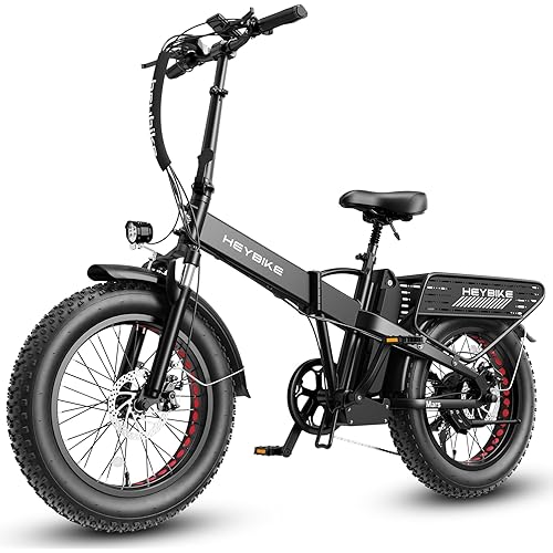 Heybike Mars 2.0 Electric Bike for Adults with 1400W Peak Motor, 28MPH Top Speed,and 600Wh Removable Battery,UL Certificated Folding Electric Bicycle with 20"×4" Fat Tire and Full Suspension