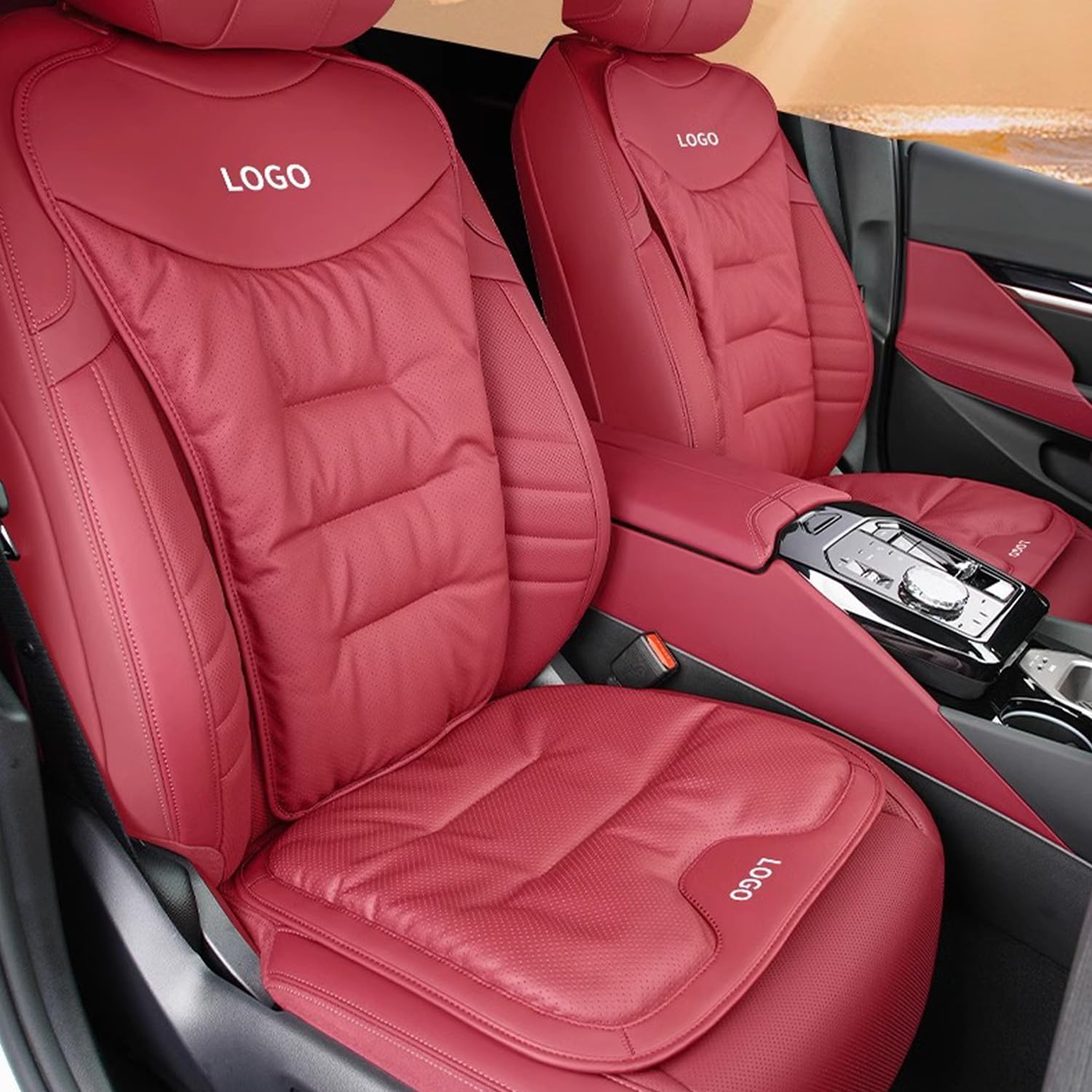 Coprisedili per auto, con logo e testo, universali, in nappa, coprisedili anteriori e posteriori, facili da installare, accessori per auto, camion, furgoni, SUV