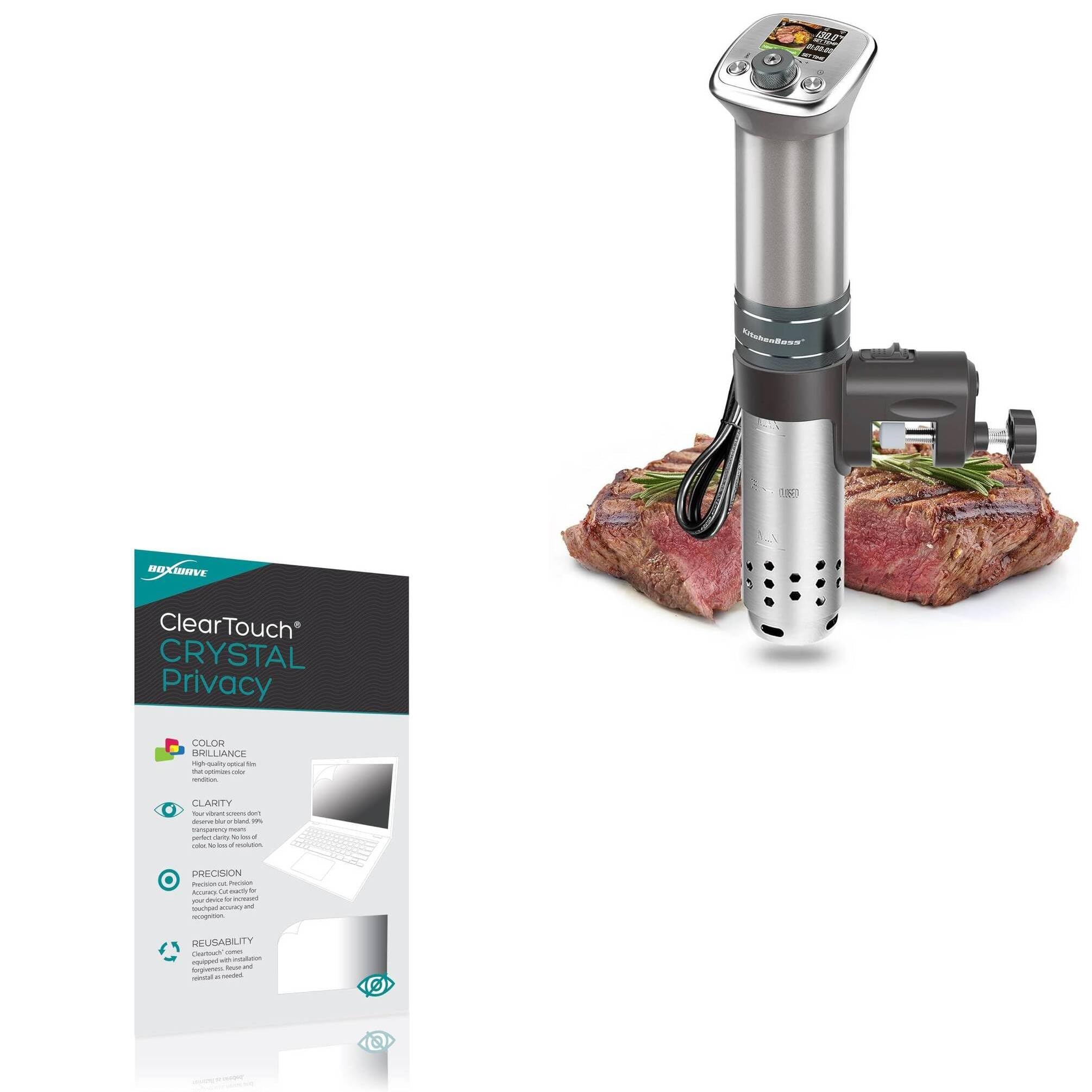 BoxWave Screen Protector Compatible with KitchenBoss Sous Vide G320Px - ClearTouch Crystal Privacy (2-Pack), Privacy Screen Protector Flexible Film Clear