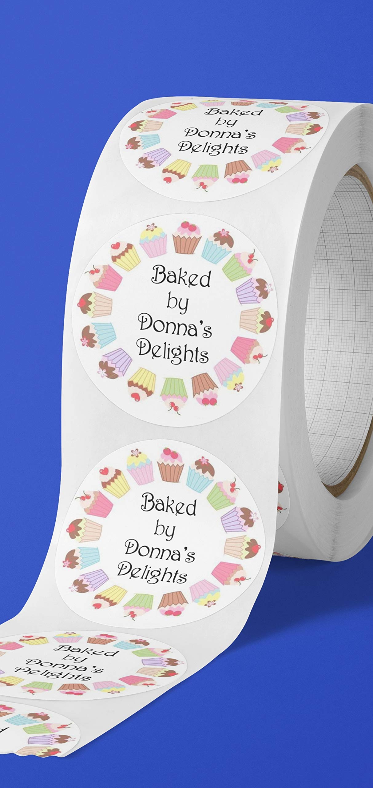 Personalised baked by stickers on a roll/in a pack. Baking labels. Business stickers. Craft bakers cupcake labels. Any wording
