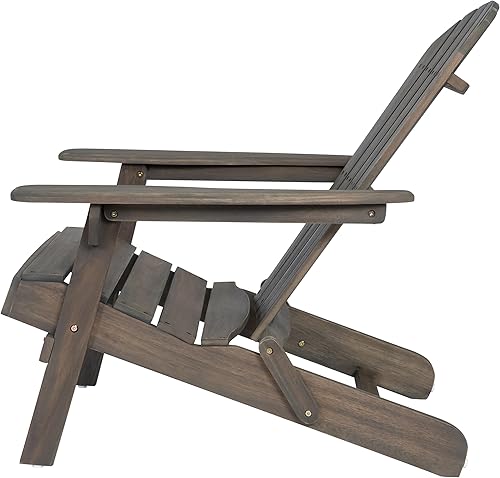 Miniatura 8 de Folding Adirondack Chair Acacia Wood Patio Seating with Rustic Design - Foldable Outdoor Lounge Chair for Backyard Relaxation & Family Gatherings