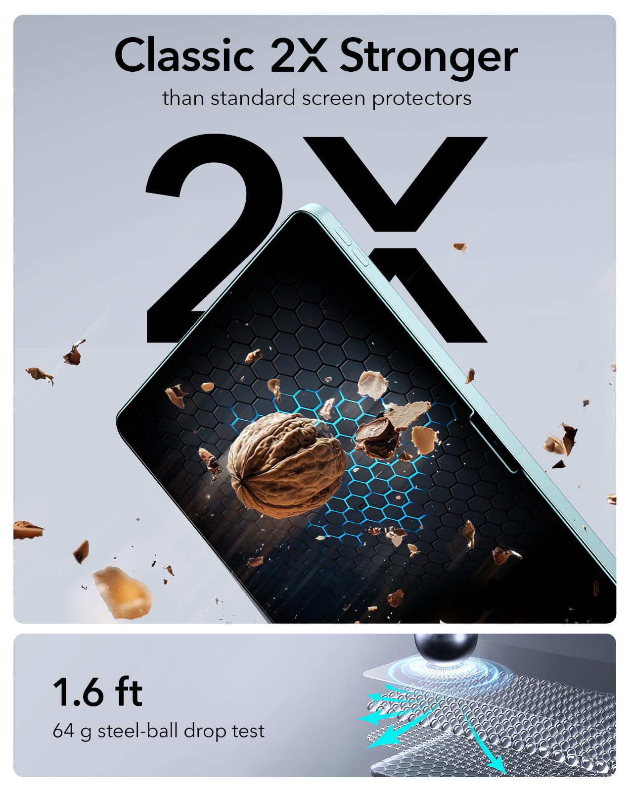 ESR für iPad Air 11 Zoll M4/M3/M2 2 Stück Panzerglas und Tastatur Hülle