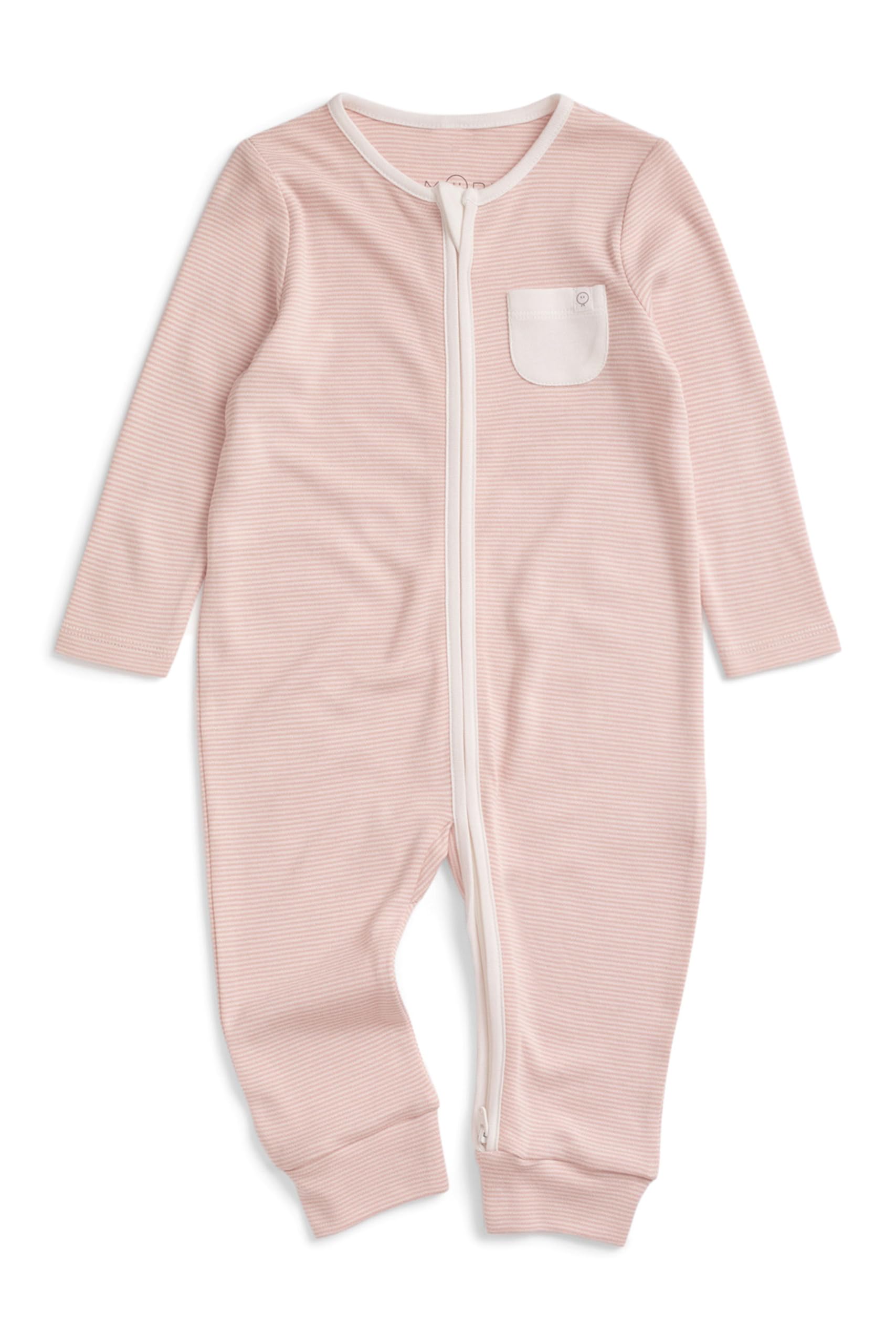 MORI Clever Baby - Tutina per neonato, con cerniera, in cotone biologico anallergico