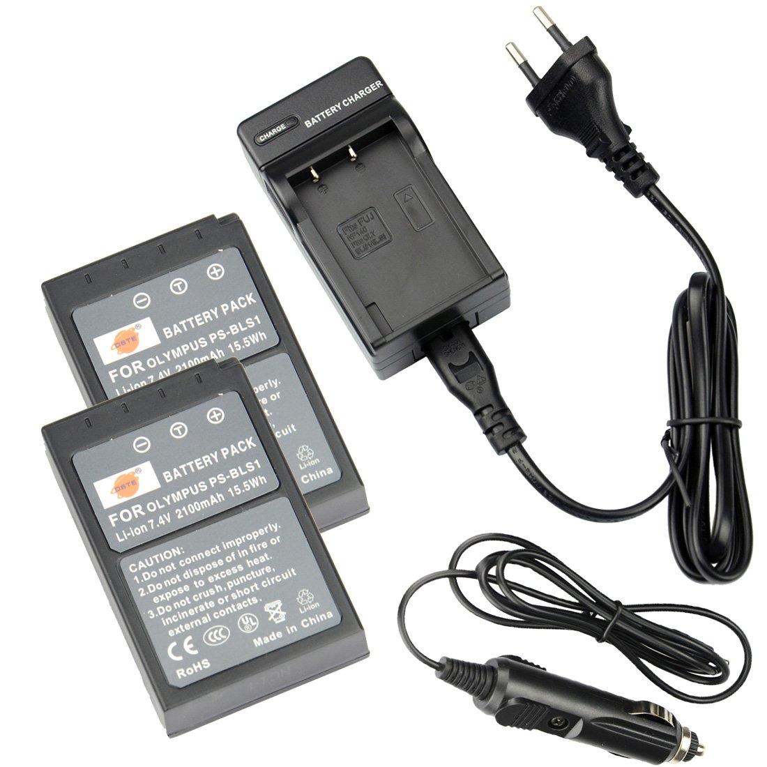 DSTE 2-Pack Batteries + Dual USB Chargeur Compatible pour Olympus PS-BLS1 BLS-1 E-400 E-410 E-420 E-450 E-600 E-620 E-P1 E-P2 E-P3 E-PL1 E-PL3 E-PM1 Camera