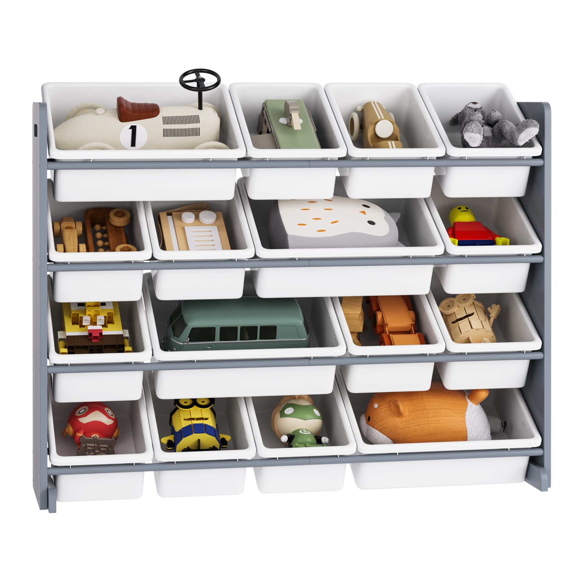 Buy FOTOSOK Toy Storage Organizer with 16 Bins & Shelf, Multifunctional