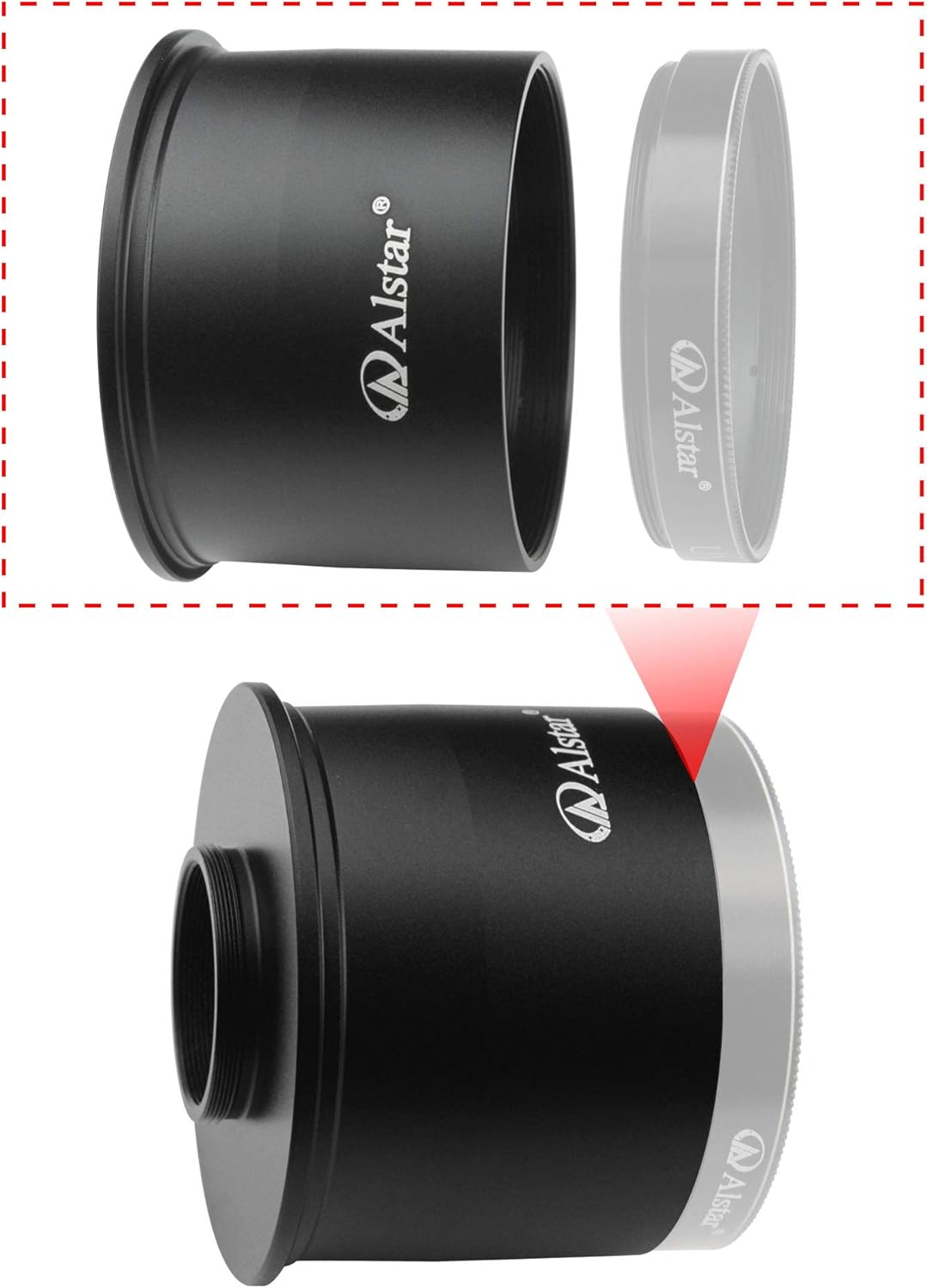 Alstar C Mount to 2" Video Camera Barrel Adapter - Bundle with - 1.25" 0.5X Reducer Corrector